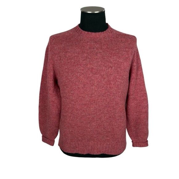 Vintage Scottish Wool Coral Knit Crew Sweater - Men’s 44/XL - Picture 1 of 6